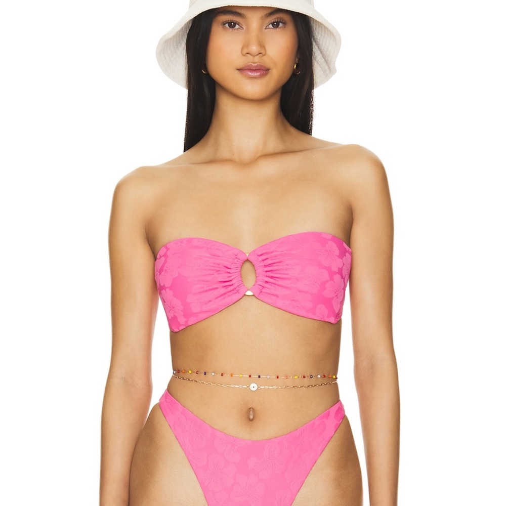 Pink Bandeau Bikini top lspace top jasper cosmo